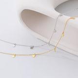 S925 Sterling Silver Disk Necklace for Women Choker Necklaces Chain Pendant