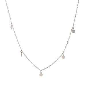 S925 Sterling Silver Disk Necklace for Women Choker Necklaces Chain Pendant