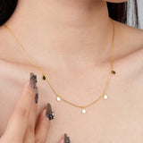 S925 Sterling Silver Disk Necklace for Women Choker Necklaces Chain Pendant