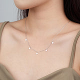 S925 Sterling Silver Disk Necklace for Women Choker Necklaces Chain Pendant