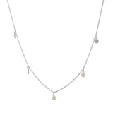 S925 Sterling Silver Disk Necklace for Women Choker Necklaces Chain Pendant
