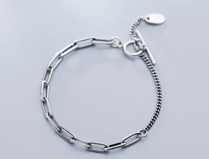 925 Sterling Silver Cuban Link Bracelet Hip Hop Punk GTLS815