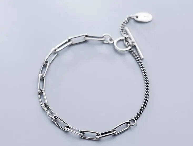 925 Sterling Silver Cuban Link Bracelet Hip Hop Punk GTLS815