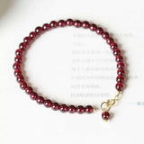 4MM Natural Garnet Beads Cuff Bracelet Bless Beaded Colorful Relief Easter