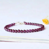 4MM Natural Garnet Beads Cuff Bracelet Bless Beaded Colorful Relief Easter
