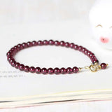 4MM Natural Garnet Beads Cuff Bracelet Bless Beaded Colorful Relief Easter