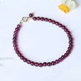 4MM Natural Garnet Beads Cuff Bracelet Chakra Meditation Lucky