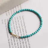 4MM Natural Turquoise Beads Bracelet - Easter Buddhism DIY Beaded Souvenir Pray