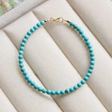 4MM Natural Turquoise Beads Bracelet - Easter Buddhism DIY Beaded Souvenir Pray