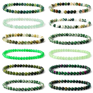 Green Natural Stone Crystal Bracelet Healing Reiki Yoga Jewelry
