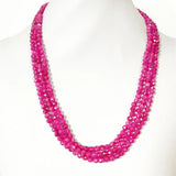 4MM Brazil Clear Red Ruby Necklace Faceted Natural Stone Beads