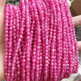 4MM Brazil Clear Red Ruby Necklace Faceted Natural Stone Beads