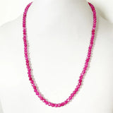 4MM Brazil Clear Red Ruby Necklace Faceted Natural Stone Beads