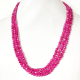 4MM Brazil Clear Red Ruby Necklace Faceted Natural Stone Beads
