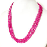 4MM Brazil Clear Red Ruby Necklace Faceted Natural Stone Beads