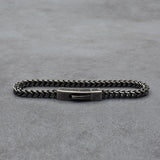 4MM Chain Men's Bracelet Antique Stainless Steel Boys Bracelets