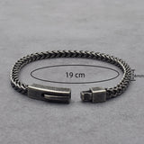 4MM Chain Men's Bracelet Antique Stainless Steel Boys Bracelets
