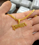 4MM Personalized Name Necklace Stainless Steel Punk Jewelry