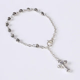 Catholic Bracelet Small Rose Rosary Cross Jewelry