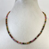 4MM Clear Brazil Tourmaline Necklace Natural Stone Chocker Beaded