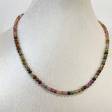 4MM Clear Brazil Tourmaline Necklace Natural Stone Chocker Beaded