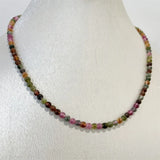 4MM Clear Brazil Tourmaline Necklace Natural Stone Chocker Beaded