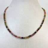 4MM Clear Brazil Tourmaline Necklace Natural Stone Chocker Beaded