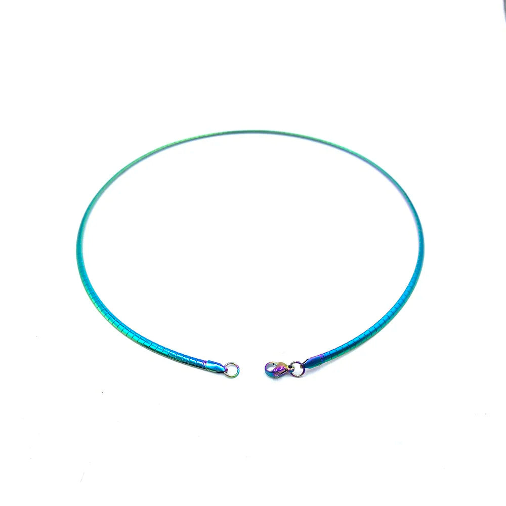 Colorful Stainless Steel Necklace and Bracelet Set for Women