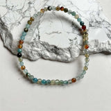 4MM Faceted Agate Bracelet Healing Power Natural Stone Bead Hand Row Gemstone