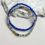 4MM Faceted Agate Bracelet Healing Power Natural Stone Bead Hand Row Gemstone