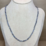 4MM Faceted Labradorite Necklace S925 Silver Chains Gemstones Collier Women Gift