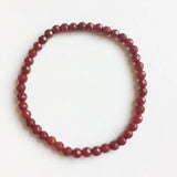 4MM Faceted Peach Emerald Red Ruby Jade Bracelet Vintage Natural Stone Jewelry