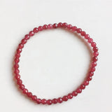 4MM Faceted Peach Emerald Red Ruby Jade Bracelet Vintage Natural Stone Jewelry