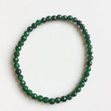 4MM Faceted Peach Emerald Red Ruby Jade Bracelet Vintage Natural Stone Jewelry