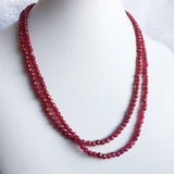 4MM Faceted Round Opaque Clear Red Ruby Necklace Choker