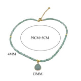 4MM Stone Beaded Choker Necklace 18K Gold Plated Crystal Short Necklace