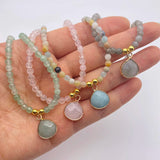 4MM Stone Beaded Choker Necklace 18K Gold Plated Crystal Short Necklace