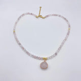 4MM Stone Beaded Choker Necklace 18K Gold Plated Crystal Short Necklace