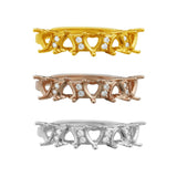 4MM Heart Prong Ring Settings 5 Stones Rose Plated Solid 925 Sterling Silver
