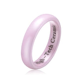 Pink Ceramic Band Ring - High Polished Anniversary Jewelry (Size 5/6/7)