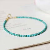 4MM Kallaite Beads Bracelet Cuff Men Souvenir
