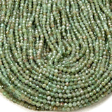 4MM Green Apatite Gemstone AA Micro Faceted Round Beads