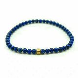 4MM Lapis Lazuli Beads Lucky Cuff Bracelet Yoga Souvenir Meditation Bless