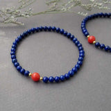4MM Lapis Lazuli Cinnabar Beads Yoga Bracelet Mental Practice Cuff