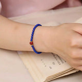 4MM Lapis Lazuli Cinnabar Beads Yoga Bracelet Mental Practice Cuff