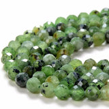 4MM Natural Nephrite Jade AA Micro Faceted Round Beads 15 inch Strand