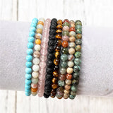Turquoise Tiger Eyes Stone Beads Bracelet