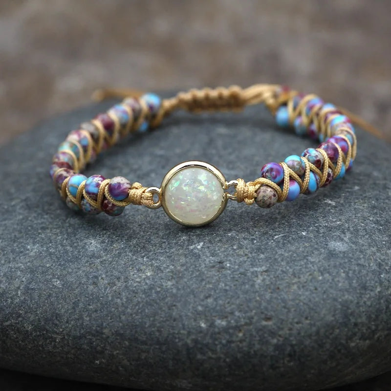 4MM Natural Stone Bracelet For Women Round Crystal Bangle Beads Yoga Bracelet