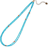 Turquoise Beads Necklace Double Row 18in Meditation Bless DIY Yoga Cuff