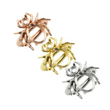 925 Silver Rose Prong Ring Settings, Antiqued Style, DIY Adjustable Ring